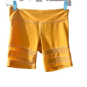Alo Yoga Shorts Womens XS High Waist Biker in Candy Orange Athletic Workout